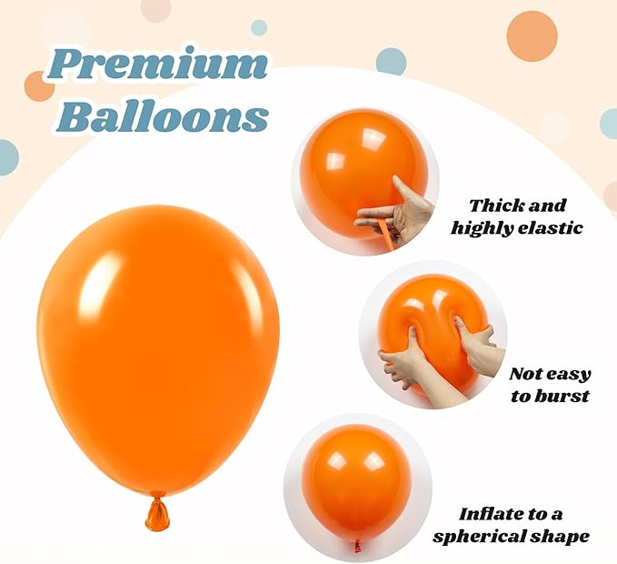 60pcs 12inch Blue and Orange Balloons, Dusty Blue Orange Sand White