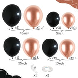 Rose Gold and Black Balloon Arch Kit Metallic Rose Gold and Black