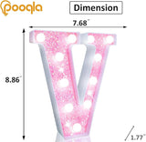 Pooqla LED Marquee Letter Lights, Light Up Pink Letters Glitter #16