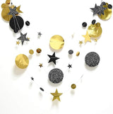 Cheerland Black and Gold Party Decorations Star Garlands Gold Black