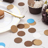 Brown Blue Kraft Tan and Ivory Cream Paper Confetti Table Decoration