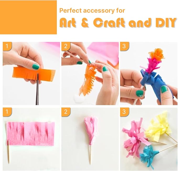 PartyWoo Crepe Paper Streamers 6 Rolls 492ft, Pack of Peach, Purple,