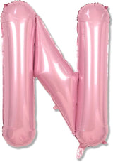 Pastel Pink N Letter Balloon, 40 Inch Giant Light Pink Mylar Helium