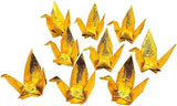 100PCS Premade 5.9" Gold Iridescent Origami Paper Cranes Folded 1000