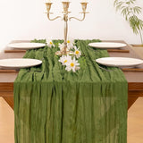 10pcs Moss Green Valentine's Day Cheesecloth Table Runner Boho