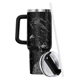 34HD Space Galaxy Tumbler 40oz with Handle and Straw, Sci-Fi Falcon