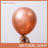 PartyWoo Rose Gold Balloons 100pcs 12 Inch Metallic Chrome Rose Gold