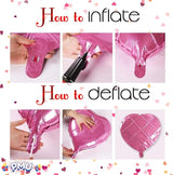 10Pcs 18 Inch Red Heart Balloons Valentine's Day Heart Shape Foil