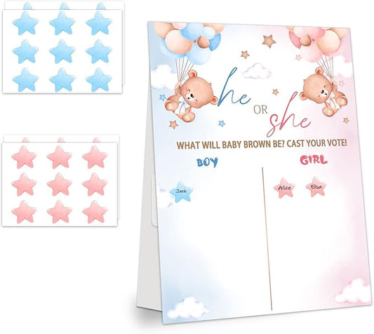 LNOKRIM Gender Reveal Party Games Bear Theme Baby Gender Reveal