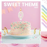 MTLEE Number 0 Birthday Candle with 12 Pcs Spiral Candles for Girls