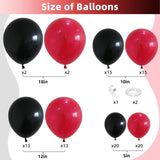 Red and Black Balloon Arch Kit, Black and Red Balloon Garland Kit, Red