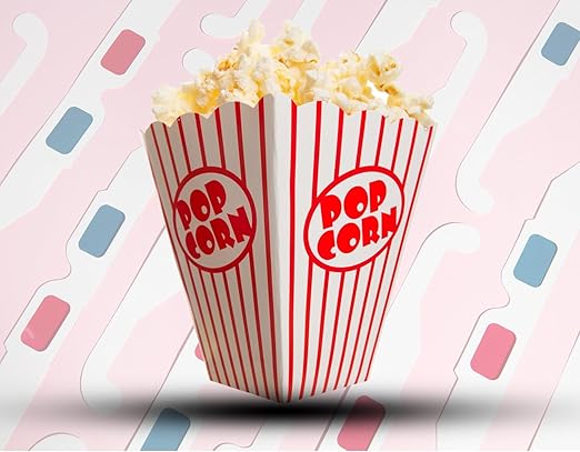125 Pack Popcorn Boxes Movie Night Popcorn Bags for Party Red and