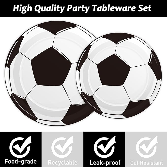 Serves 24 Soccer Birthday Party Plates Napkins Soccer Party Supplies