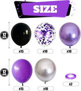 Purple and Black Balloons, 60 Packs 12 Inch Dark Purple Light Purple