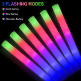Blu7ive 199pcs Glow Sticks Bulk,Led Foam Sticks 3 Flashing Modes light