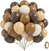 60pcs Brown Balloons 12inch with Dark Brown Coffee Nude Sand White