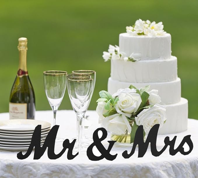 Mr and Mrs Sign Wedding Sweetheart Table Decorations Mr and Mrs