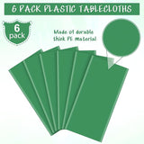6Pcs Green Tablecloths for Rectangle Tables,Disposable Plastic Table