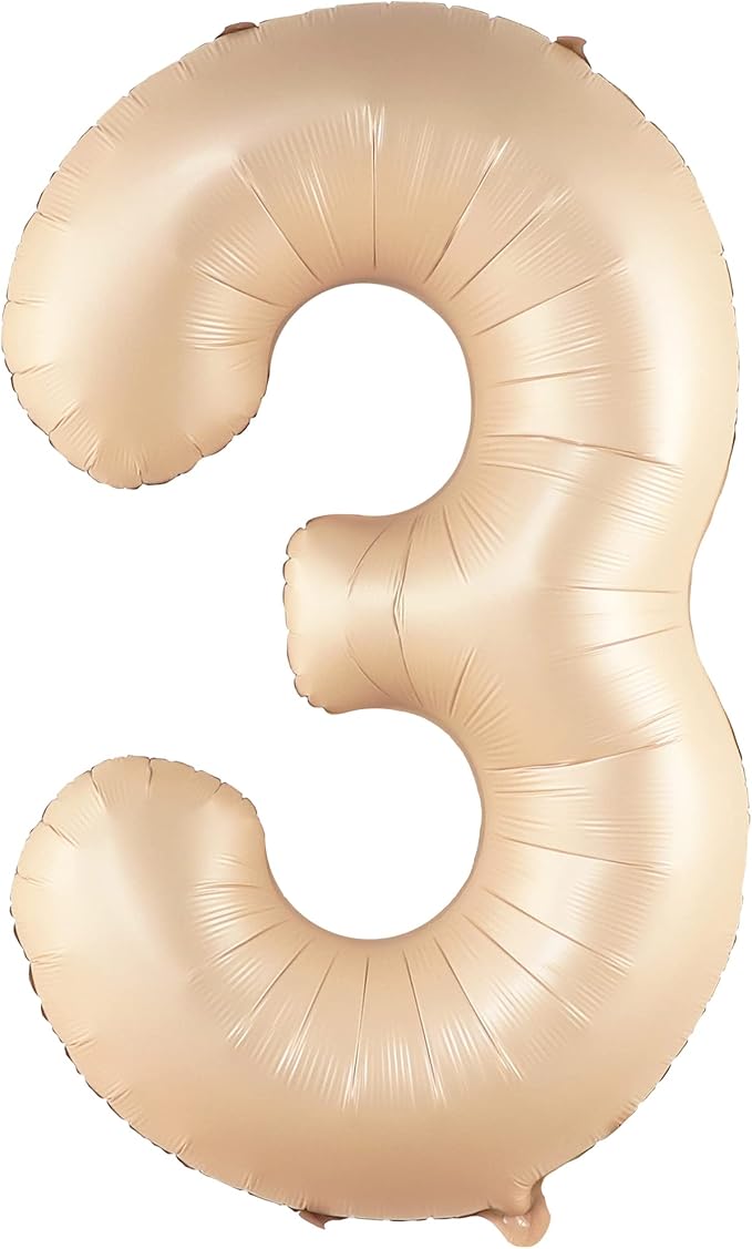 KatchOn, Giant, Number 3 Balloon Caramel - 40 Inch | Number Three