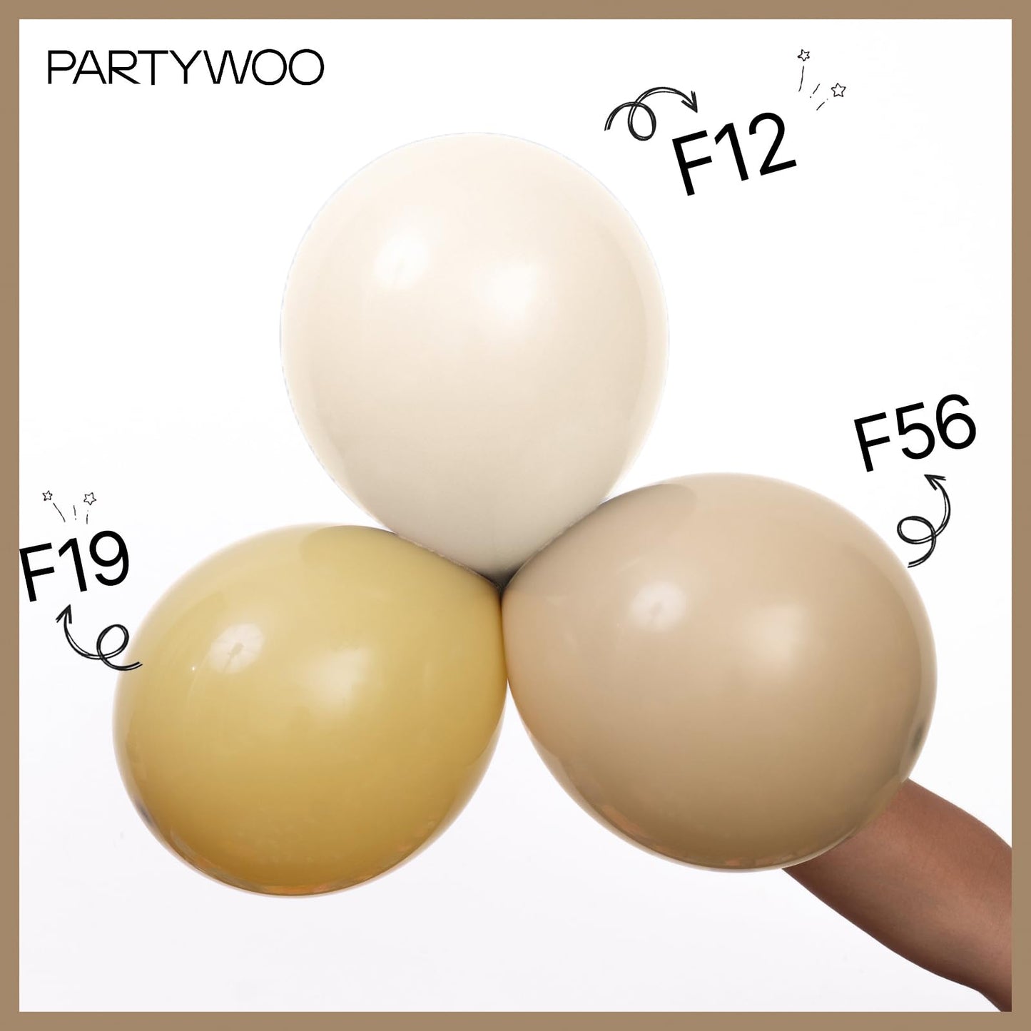 PartyWoo Neutral Balloon Arch Kit Garland 140pcs Different Sizes of 18