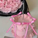 Pink Bow Cake Topper Pink Ribbons Bows for Cake Decorating Pink