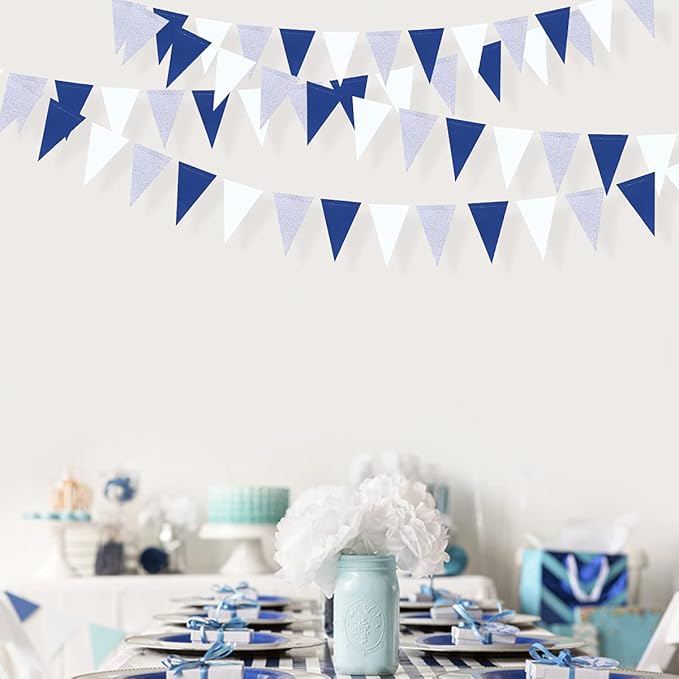 30 Ft Navy Blue White and Silver Party Decorations Royal Blue