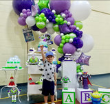 Boy Story Balloon Arch Garland Green Purple Balloon Kit for