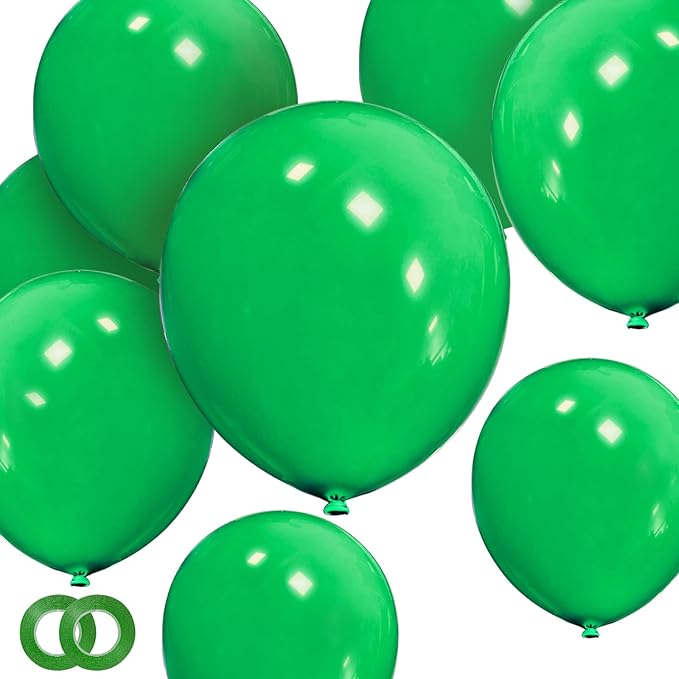 Green Balloons 12 Inch 100 Pack Thicken Latex Green Balloons for