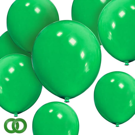 Green Balloons 12 Inch 100 Pack Thicken Latex Green Balloons for