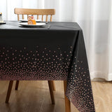 2 Packaging Black and Rose Gold Plastic Tablecloth, 54 "x108