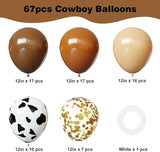YMSZ Brown and Cow Print Balloons, 67pcs 12 Inch Cowboy Balloon,
