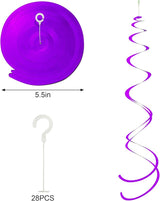 Colorful Ceiling Swirl Foil Decorations Hanging Plastic Streamer