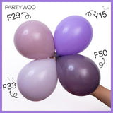 PartyWoo Dusty Purple Balloons 100pcs Different Sizes Pack of 18 12