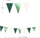 Sage Green Decorations Hanging Paper Pennant Banner Flag Green Beige