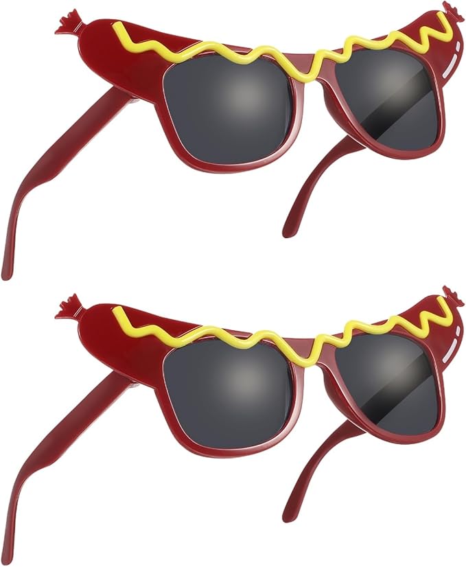 Gatuida 2 Pcs Funny Dance Party Makeup Glasses Hot Dog Eyeglasses for