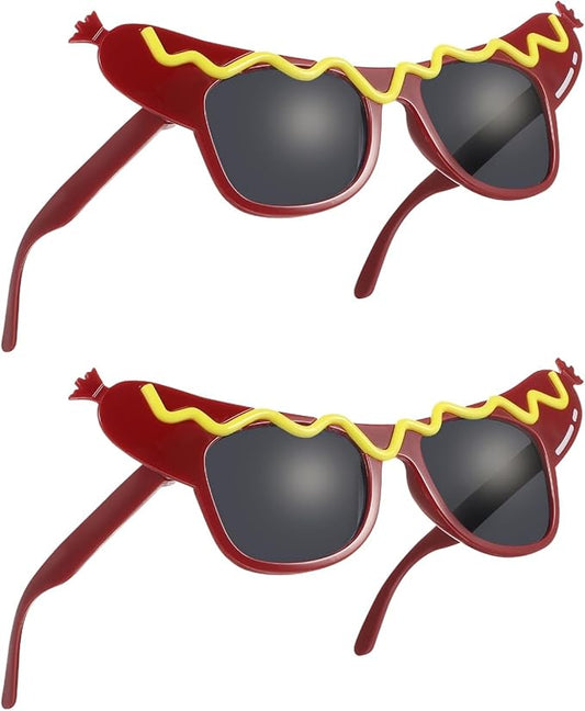 Gatuida 2 Pcs Funny Dance Party Makeup Glasses Hot Dog Eyeglasses for