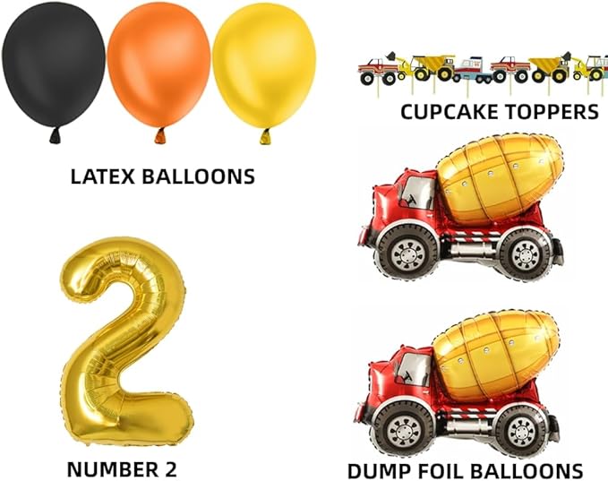 Construction 2nd Birthday Party Supplies Dump Truck Party