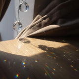 20.5inch Hanging Clear Crystal Suncatcher Ornaments with Moon Decor