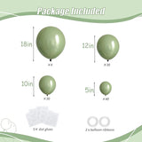 104pcs Sage Green Balloons - 18/12/10/5 Inch Neutral Green Latex