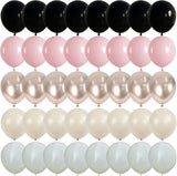 60 PCS Black and Pink Balloons, Retro Dusty Pink Ivory Sand White