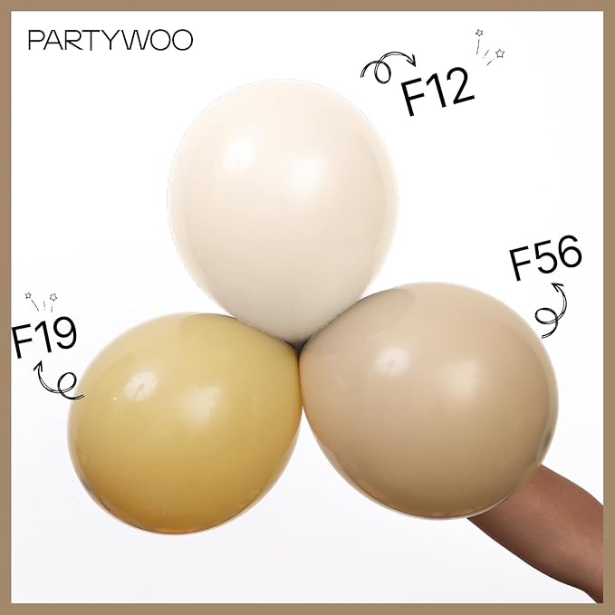 PartyWoo Light Brown Balloons 100 pcs 12 Inch Nude Neutral Boho Tan