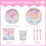 120Pcs Mermaid Birthday Party Plates Under the Sea Ocean Paper