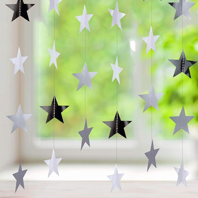 Patelai Glitter Star Garland Banner 2026 Graduation Decor 130 Feet Sta