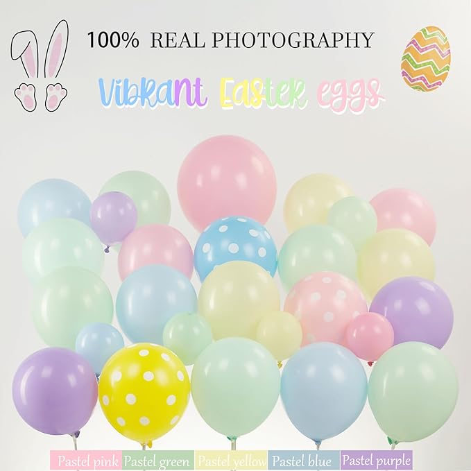 127Pcs Easter balloon garland arch kit with Easter egg chicken daisy
