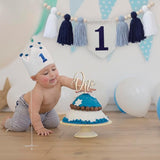 1st Birthday Decoration Blue And White High Chair Banner For Boy