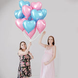 Pink Blue Heart Balloons, 18 Inch Pastel Blue Pink Foil Heart