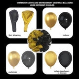 Black and Gold Balloons Garland Arch Kit, 134pcs Black and Metallic