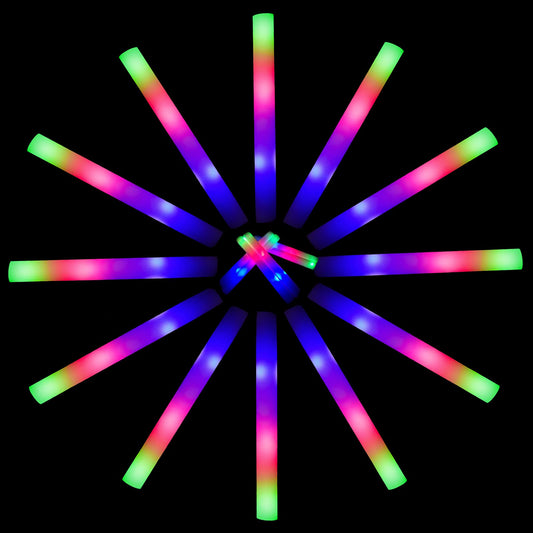 ColorHome Glow Sticks Bulk 150 Pcs - Light up Foam Sticks with 3 Modes