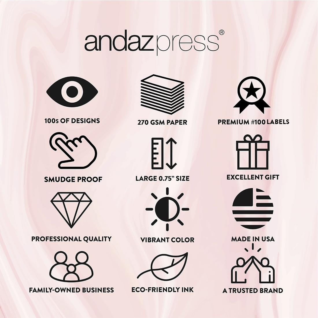 Andaz Press Chocolate Drop Labels Stickers, Birthday, Ballet,