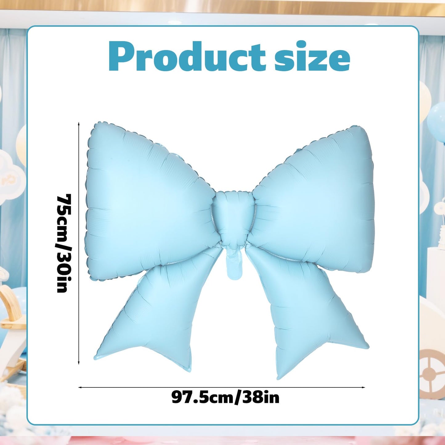 4Pcs Giant Bow Balloons, 97.5cm/38in Big Elegant Coquette Theme